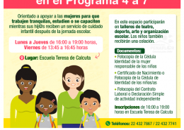 Aún quedan cupos para Programa "4 a 7"