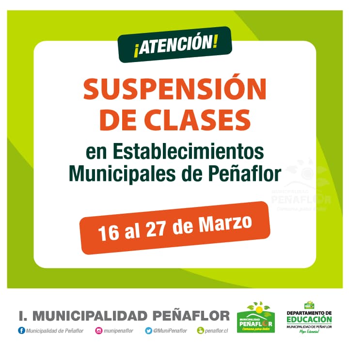 Suspensión de clases en colegios, liceos y jardines infantiles ...